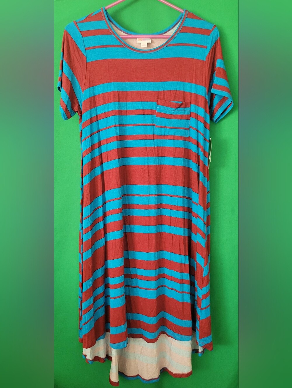 Nwt Short-sleeve High-low Striped Swing Dress LuLaRoe Carly Sz Small Stretchy